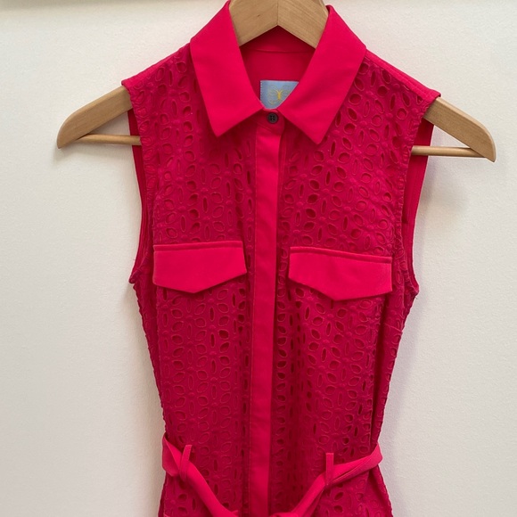 CeCe Vibrant Pink Midi Dress - Picture 3 of 11